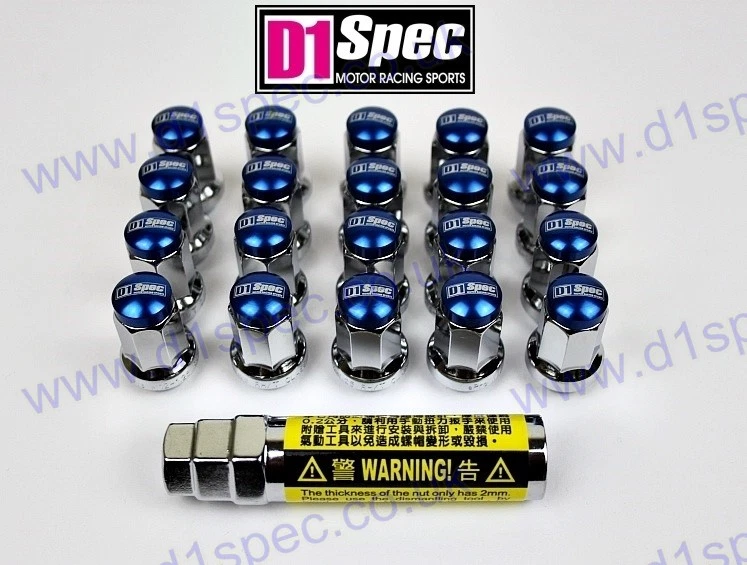 D1 SPEC LOCKING WHEEL NUTS SV/BLUE P1.5 Mazda Lexus Toyota Honda Mitsubishi Ford - Image 2 of 3