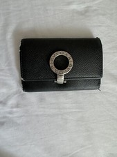 Bvlgari Black Leather Key Case - Silver - 6 Key Rings