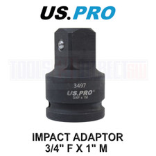 US PRO Tools Impact Socket Adaptor Step Up Adapter 3/4 Inch F to 1 Inch M 3497