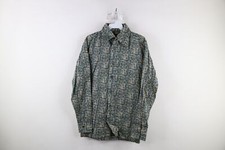 Vintage 70s Streetwear Mens Small Abstract Disco Dance Collared Button Shirt USA