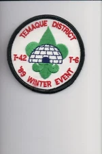 1989 Temaque District Troop 42 and Troop 6 Winter Event patch