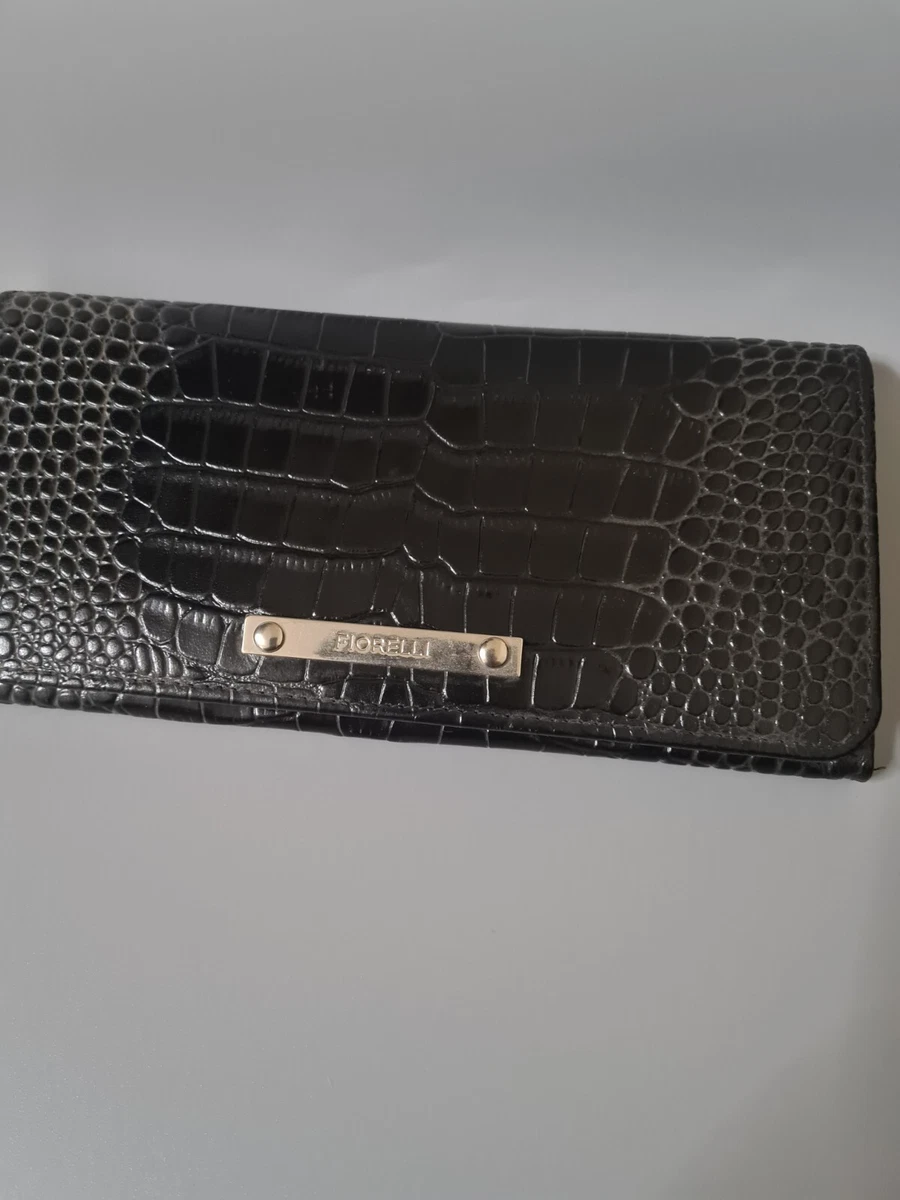 Beautiful new black Fiorelli crocodile pattered leather wallet purse