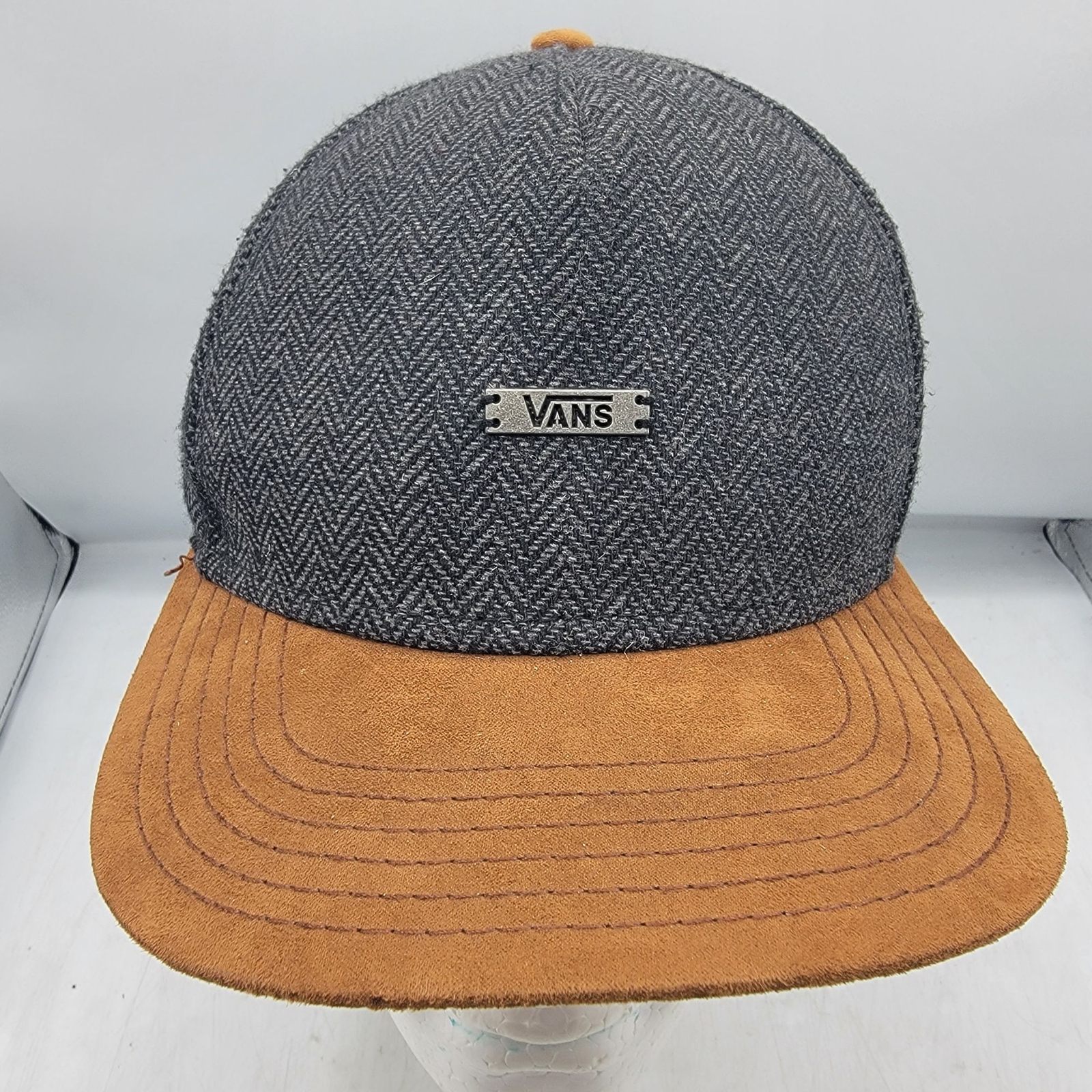 Vans Gray Brown Adjustable Hat Cap Skateboarding … - image 1