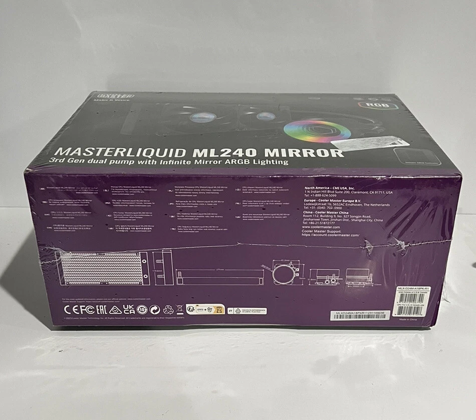 •SEALED• Cooler Master MasterLiquid ML240 Mirror 240mm ARGB Dual Pump 3rd Gen - Image 2 of 2