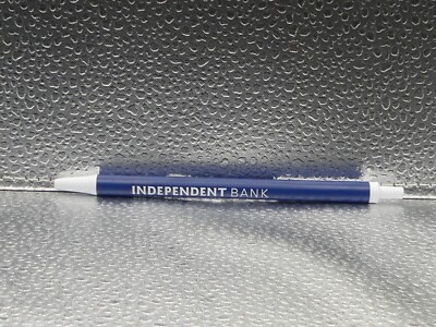 BIC Independent Bank FDIC Michigan Banking Blue White Advertising Ballpoint Pen