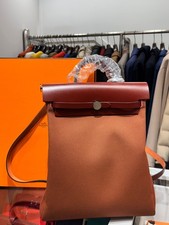 Hermes Wine Canvas Silver Toned Er Backpack 148933780