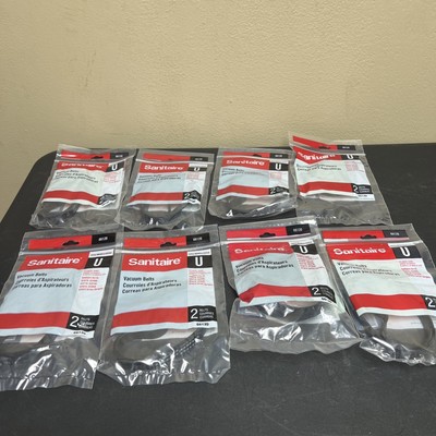 8 Packs Sanitaire Vacuum Belts Replacement Style U Flat Belt (16 Belts) #66120