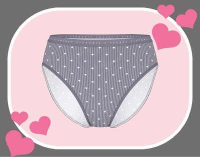 M L XL XXL Tornado Blush Heart Stripe Victorias Secret HighLeg Waist Brief Panty