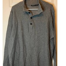 Mens Claiborne Gray Pullover Knit Top Sweater Size XXL