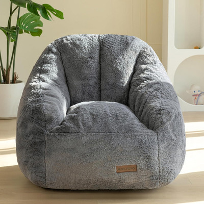Kids Bean Bag Chair, Comfy Bean Bag Sofa with Back Support, Faux Fur Cute Chair