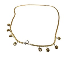 Vintage Women's Dress Belt Snakes Charm Link Gold Tone 80s 40 inches