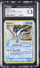 Pokemon Card CGC 1.5 Suicune Gold Star EX Unseen Forces 115/115