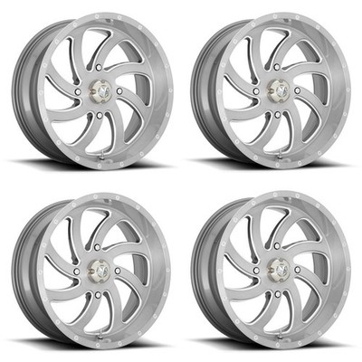 Set 4 20'' MSA Offroad M36 Switch 20x7 4x137 Brushed Titanium Wheels 0mm Rims