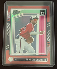 Jackson Chourio 2024 Donruss Optic Rated Prospect Red Prizm #29/99 - Brewers
