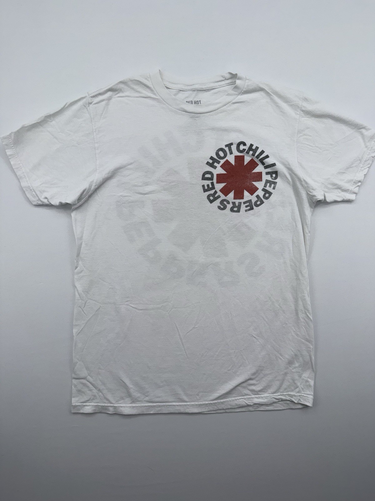 Red Hot Chili Peppers T Shirt Band Logo Star Affinity Asterisk Size Medium White