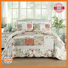 Yvooxny 3-Piece Quilt Set King Size Quilted Bedspread Reversible Country Style