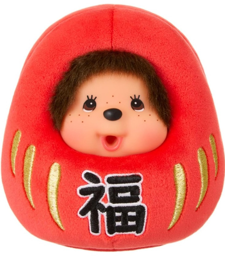Rare!Japan limited edition! Daruma Monchhichi Doll Sekiguchi Lucky