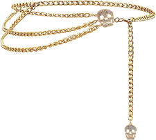 Multilayer Metal Waist Chain Dress Belts Metal Belt for Women