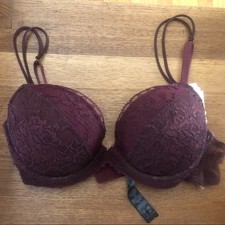 NWT La Perla Floral Lace Push-Up Bra 34B Burg...