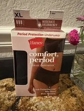 Hanes Comfort Period Cotton Brief Underwear XL Size 8 Moderate Absorption 1-Pack