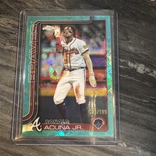 2025 Topps Chrome Aqua Logofractor Ronald Acuna Jr. #’d 001/199 Braves #257