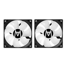 Set of 2 PC Case Silent Cooling Fan ARGB PWM Controlled Speed Regulation Black 