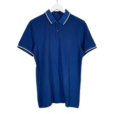 Fred Perry Polo Shirt Medium Mens Blue Twin Tipped Mods Oasis Gallagher Casuals