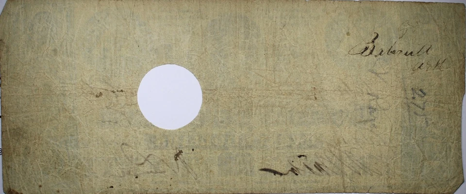 1861 $20 Confederate State Of America Currency Cancelled Holed P180 - Image 2 of 2