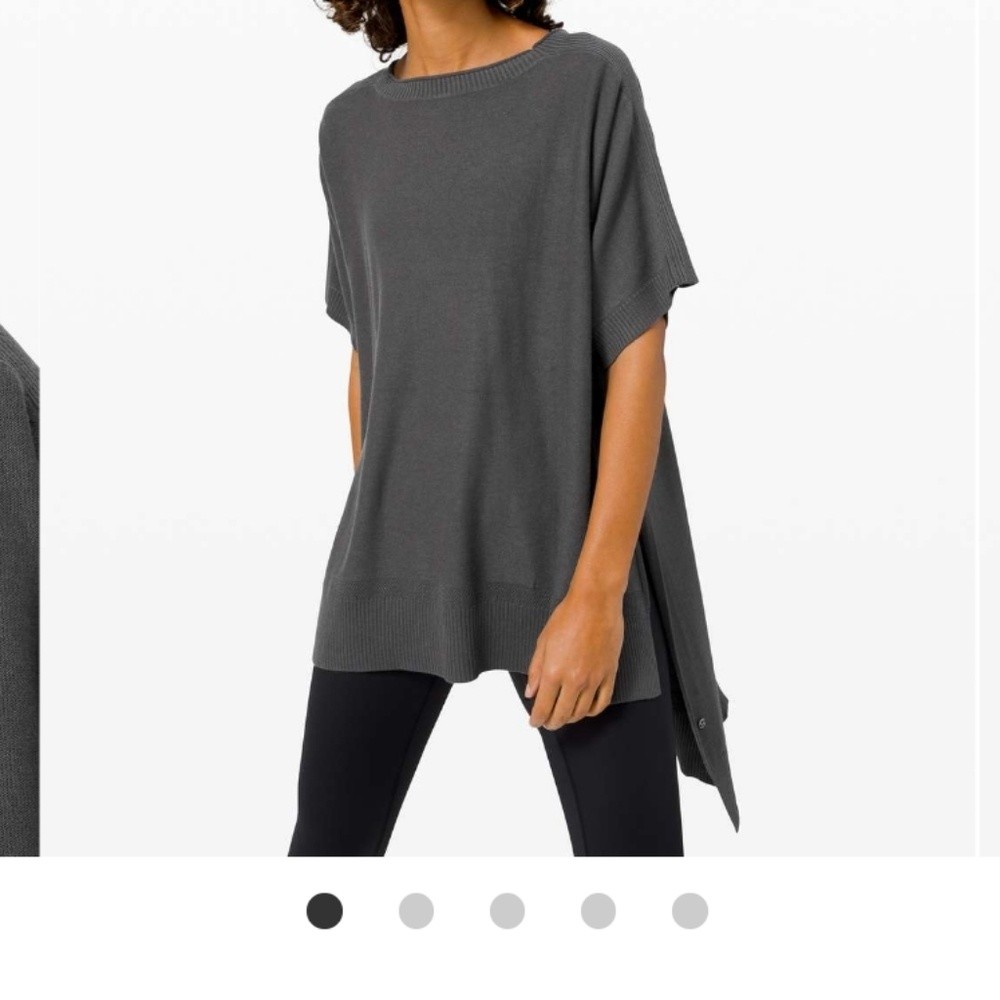 Lululemon Be At Ease Poncho Graphite Grey Pullover Cashmere Blend Knit One Size image 9