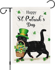 Welcome St. Patricks Day Garden Flag 12x18 Double Sided Vertical, Burlap Smal...
