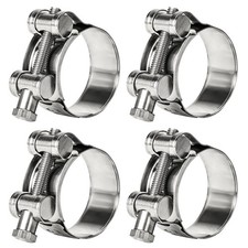 Sieqioor T-Bolt Hose Clamps 304 Stainless Steel 36-39mm 4 Pack, Metallic