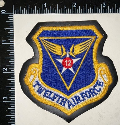 USAF 12th Twelfth Air Force HOOK & LOOP LEATHER EDGE Patch