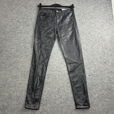 Rag & Bone Jeans Womens 25 Black Cate Mid Rise, Skinny Snakefoil Stretch USA