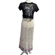 Adiva Crochet Vintage Style Granny Square Skirt in Size Large New With Tags