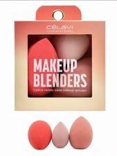 Celavi Coral Nude Makeup Blenders - 3 Piece Sponge Set NEW PC
