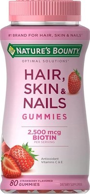 Natures Bounty Optimal Solutions Hair, Skin, Nails Gummies with Biotin 2500 mcg