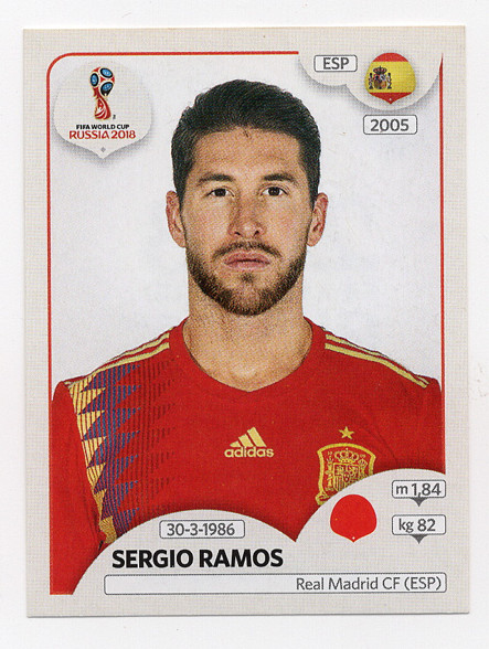 #139 Sergio Ramos Spain Panini FIFA World Cup Russia 2018 Sticker