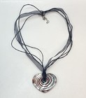 Artisan Colorful Heart Glass Pendant Necklace, 22.3g — photo 1