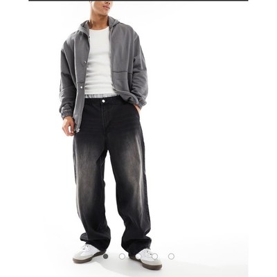 Bershka Black Faded Skater Fit Jeans, Mens approx. size 36x29