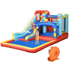 Kids Bouncy Castle Childrens Slide Water Pool Trampoline Climbing Wall Blower
