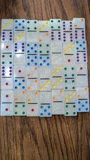 Dominoes Set Resin hand crafted - Rainbow Glow