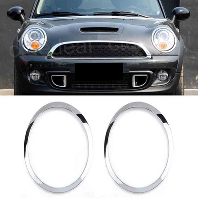 1 Paar Chrom Scheinwerfer Zierring Für Mini Cooper R55 R56 R57 R58 R59 2007-2015 - Bild 1 von 4