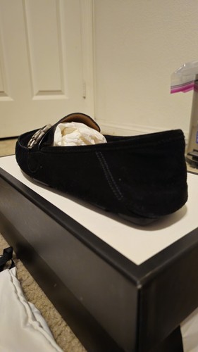 Authentic GG Gucci Suede Noel Drivers In Black - Picture 7 of 8