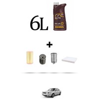 Hoffcar Service Kit 4 Filter Und 6L ÖL FüR Lancia Lybra 2.4 Jtd 99KW Ab 1999