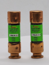 2x- FUSETRON FRN-R-15 15A 250V DUAL-ELEMENT TIME-DELAY FUSE 2ES1-5 