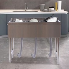 3 Compartment Stainless Steel Kitchen Commercial Restaurant Utility Basin Sink