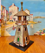 UNIQUE STUNNING ARTS & CRAFTS ANTIQUE LIGHTHOUSE BRASS COPPER LAMP LIGHT MODEL