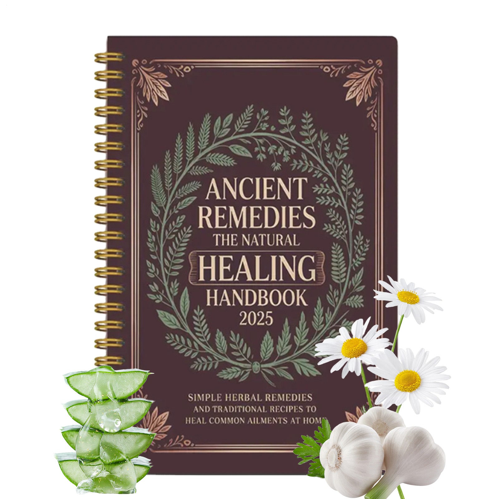 The Natural Healing Handbook, Spiral-Bound Guide for Herbal Remedies and Natural