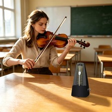 Black Mechanical Metronome Precise Rhythm Timer for Music Learning
