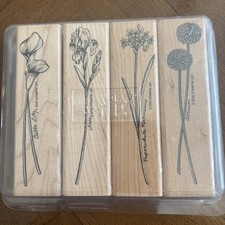 Stampin Up Set Long-Stemmed Flower Iris Calla Lily Allium Narcissus Rubber 2000